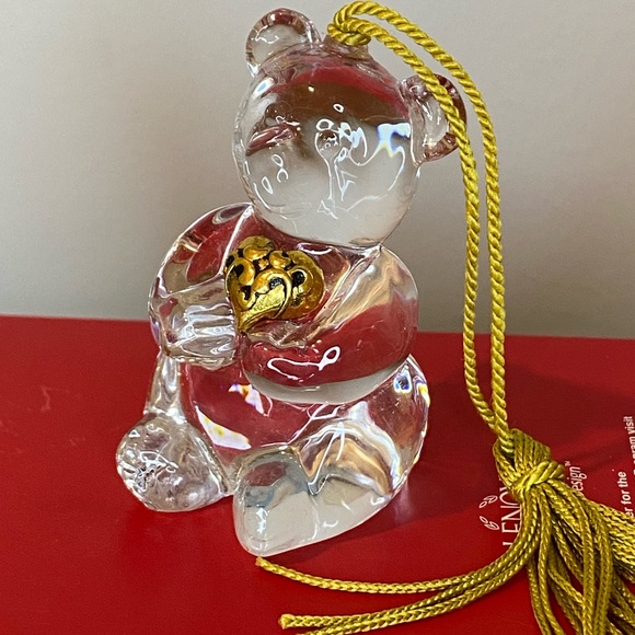 Gorham Lead Crystal Teddy Bear Ornament - Picture 1 of 2